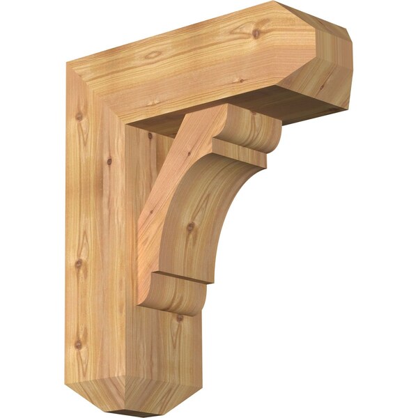 Ekena Millwork Olympic Craftsman Smooth Bracket w/ Offset Brace, Western Red Cedar, 7 1/2"W x 20"D x 24"H BKT0806X20X24OLY04SWR - main
